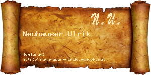 Neuhauser Ulrik névjegykártya